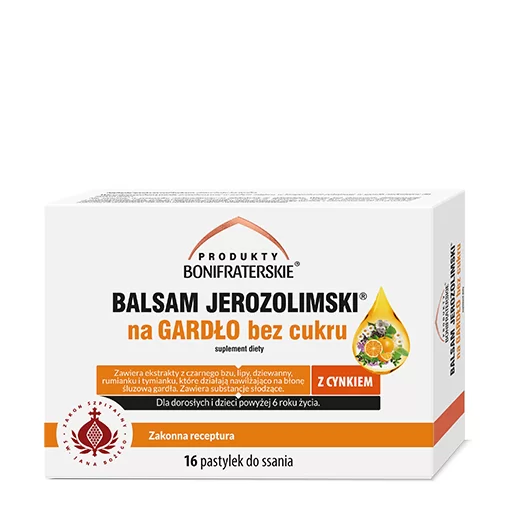 BALSAM JEROZOLIMSKI® na GARDŁO bez cukru 16 pastylek do ssania - obrazek 1