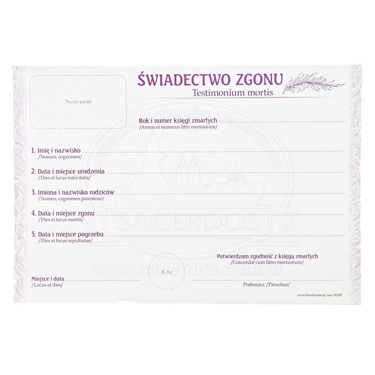 Świadectwo zgonu - druki - obrazek 1